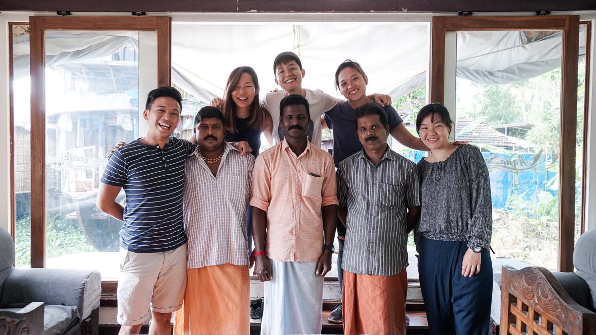 Houseboat crewmen with TTI - Kerala Itinerary