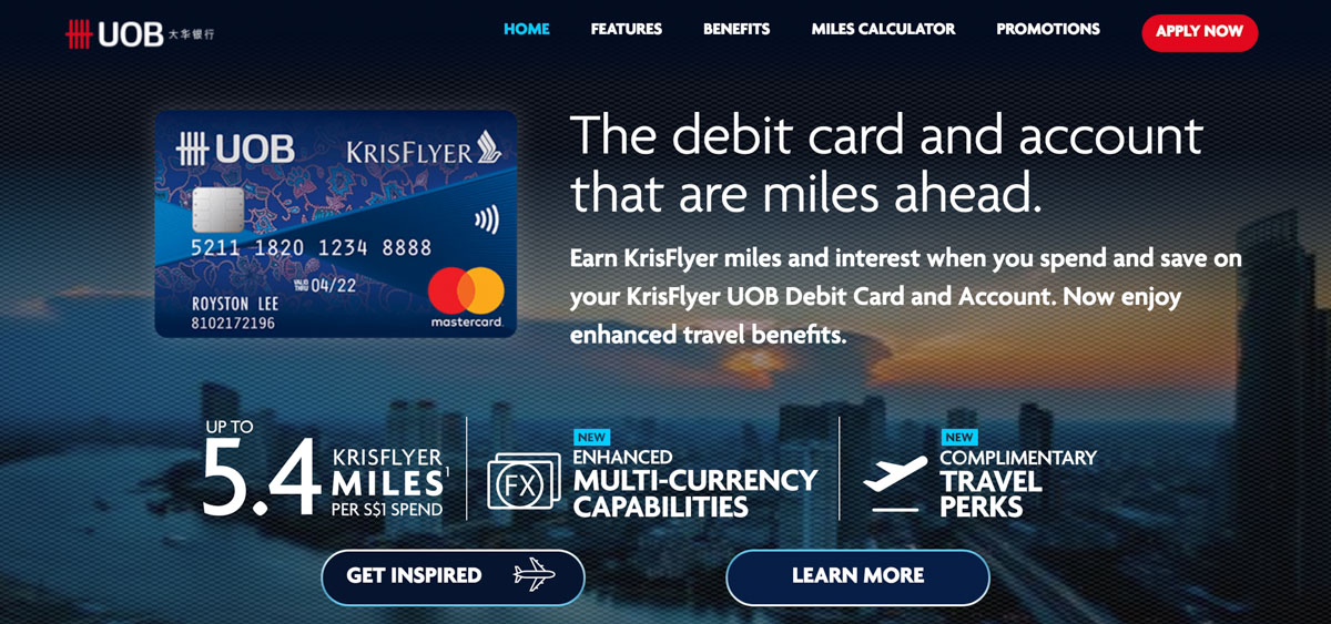 KrisFlyer UOB Debit Card & Account