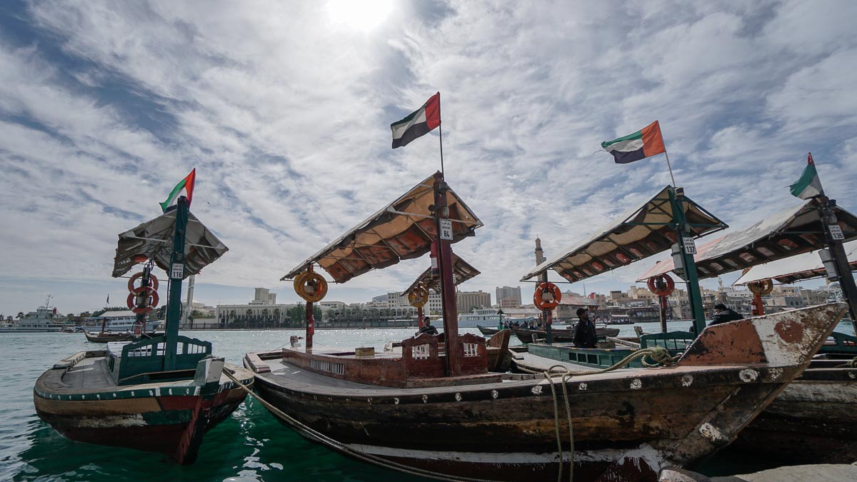 Boats on Dubai Creek - Dubai itinerary