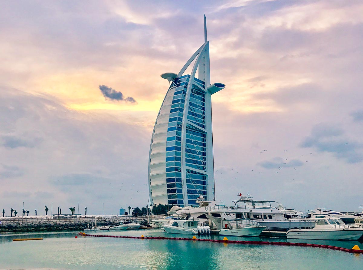 Burj Al Arab at sunset - Dubai itinerary