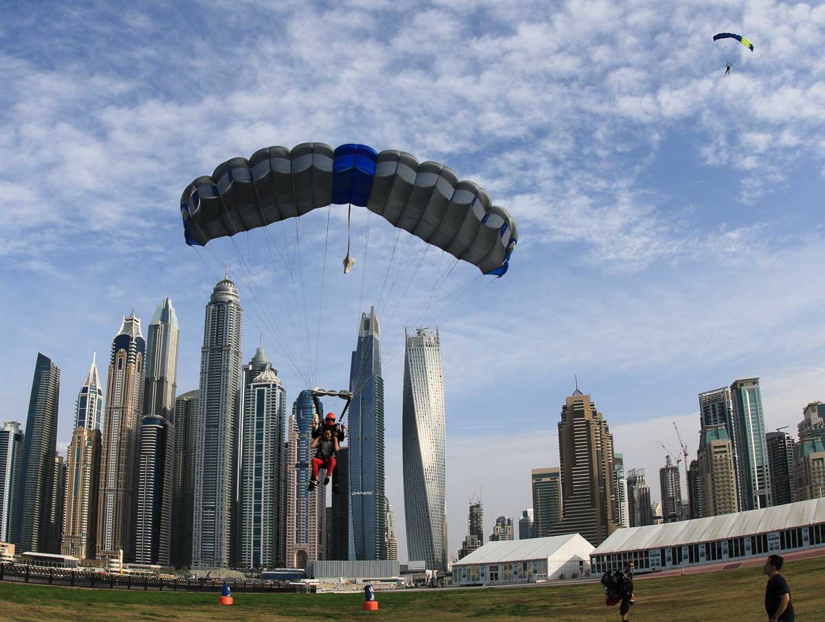 Landing at Skydive Dubai drop zone - Dubai itinerary