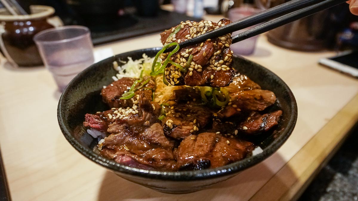 Niku Geikijou Skirt Steak Bowl Osaka - Japan Winter Itinerary