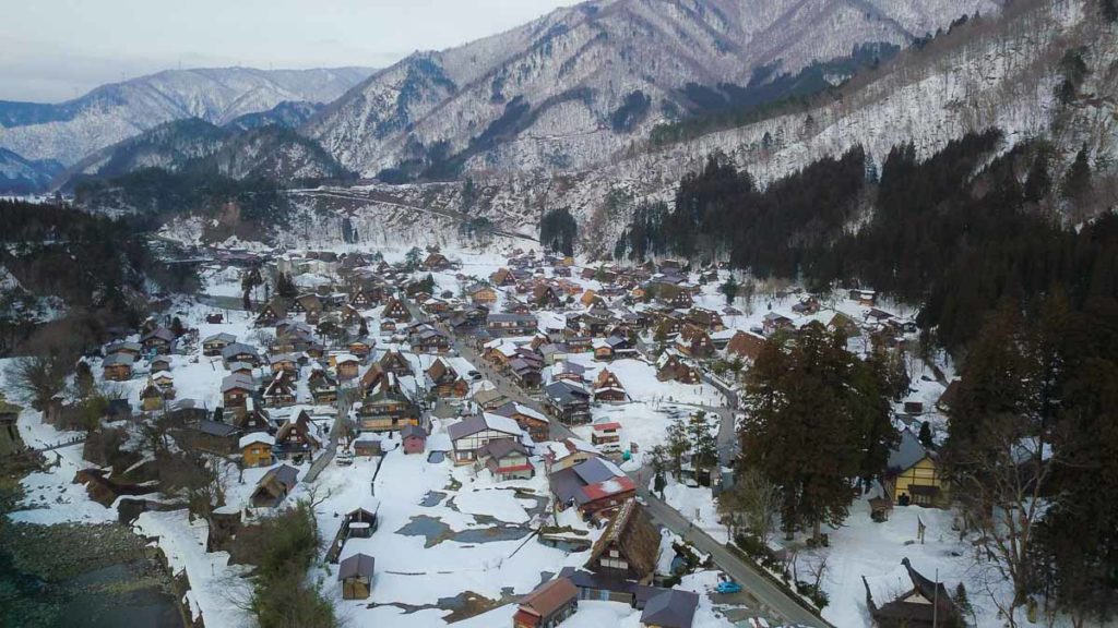 Houses in Shirakawago During Winter - Central Japan