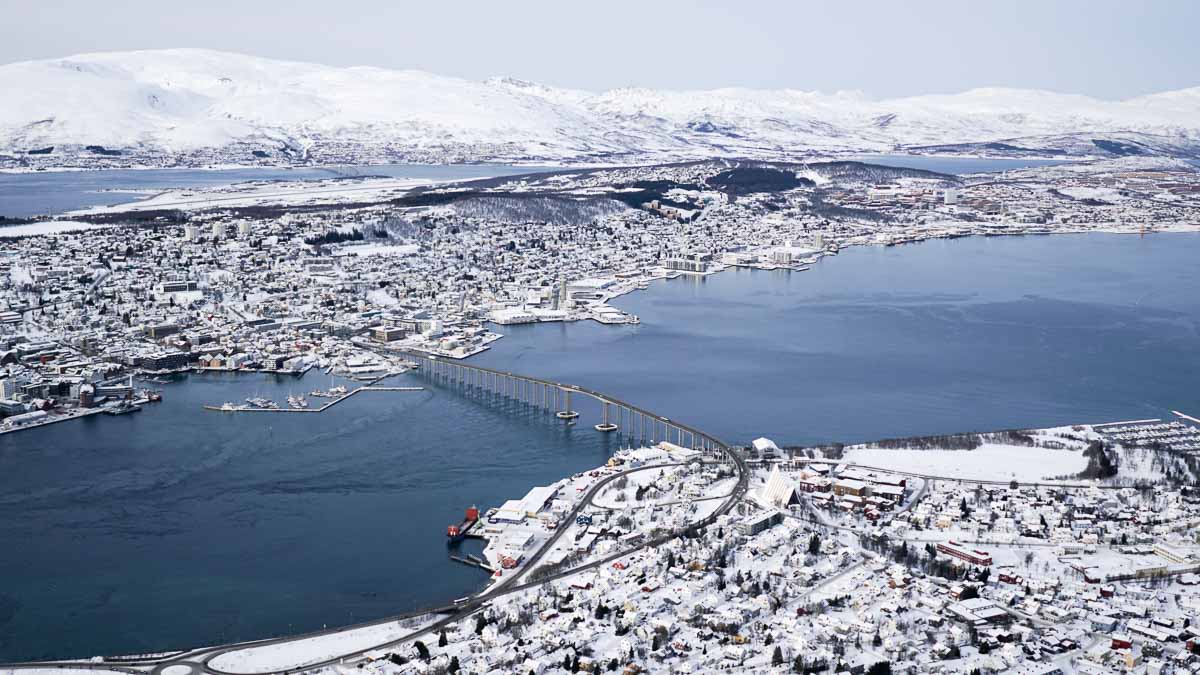 Tromsø view from Fjellheisen close up-Norway Winter Itinerary