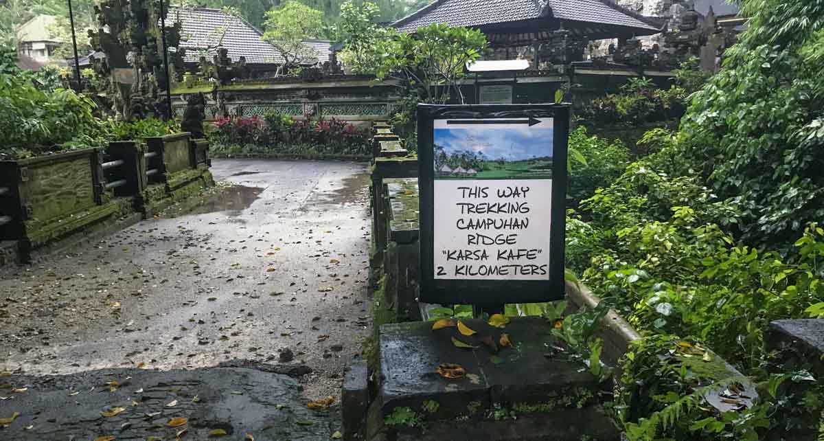 Campuhan Ridge Walk Sign - 5D Adventurous Bali Itinerary