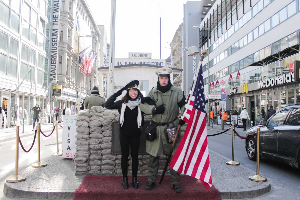Photo Opportunity at Checkpoint Charlie - Budget Berlin Travel Guide