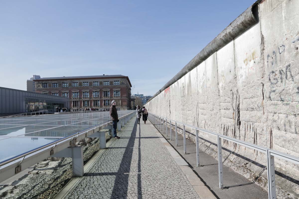 Walkway Leading to the Topography of Terror Museum Along the Berlin Wall - Budget Berlin Travel Guide