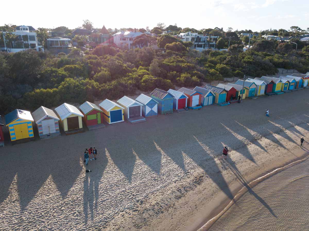 brighton beach aerial shot - melbourne road trip