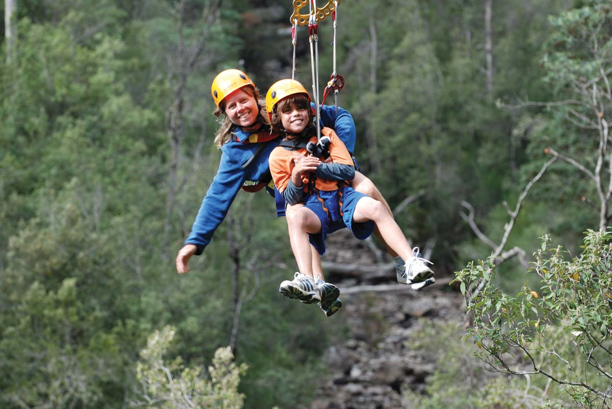 pair zipline-hollybanks treetop adventure-things to do in tasmania