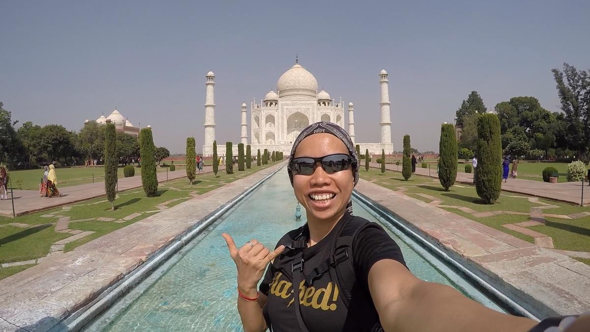 Mairah at Taj Mahal - Singaporean Deaf Traveller