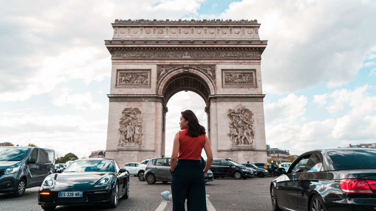 Arc du Triomphe in Paris, France - Europe Itinerary Backpacking on Budget