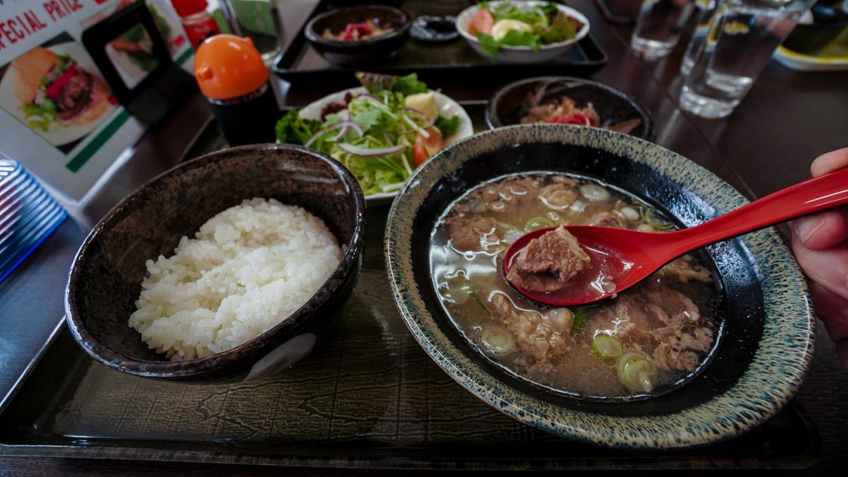 Beef Miso Stew at Toya Marche near Lake Toya-Budget Hokkaido Itinerary Road Trip