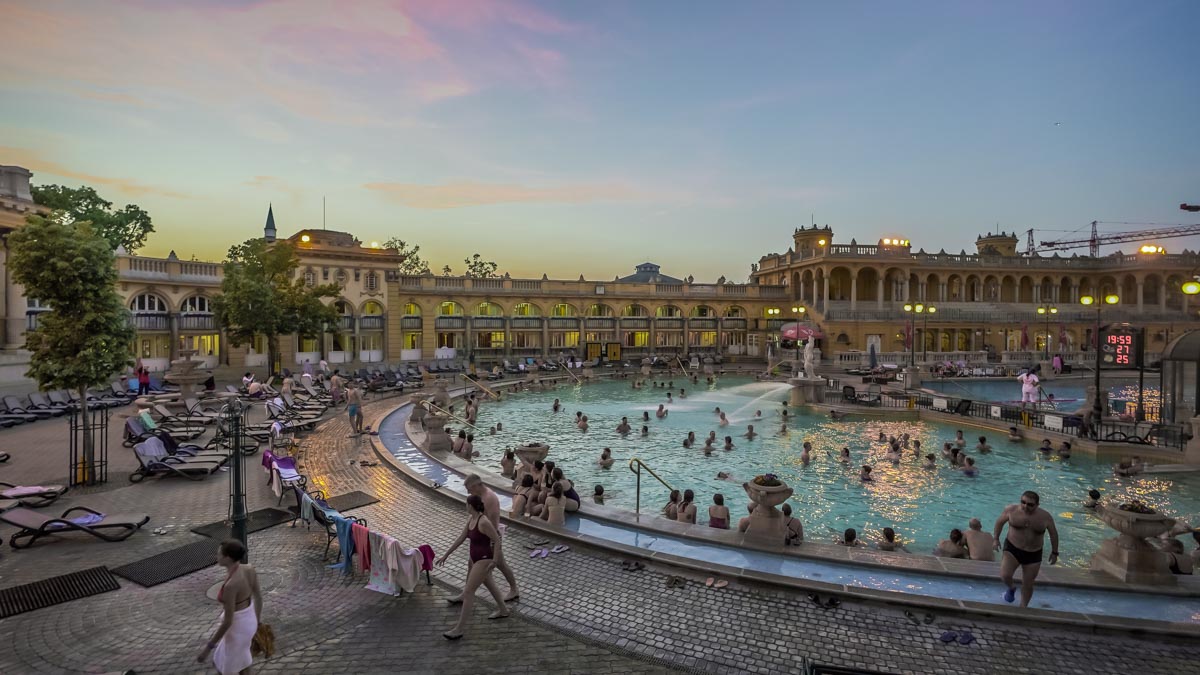 Szechenyi Outdoor Thermal Baths in Budapest, Hungary - Europe Itinerary Backpacking on Budget