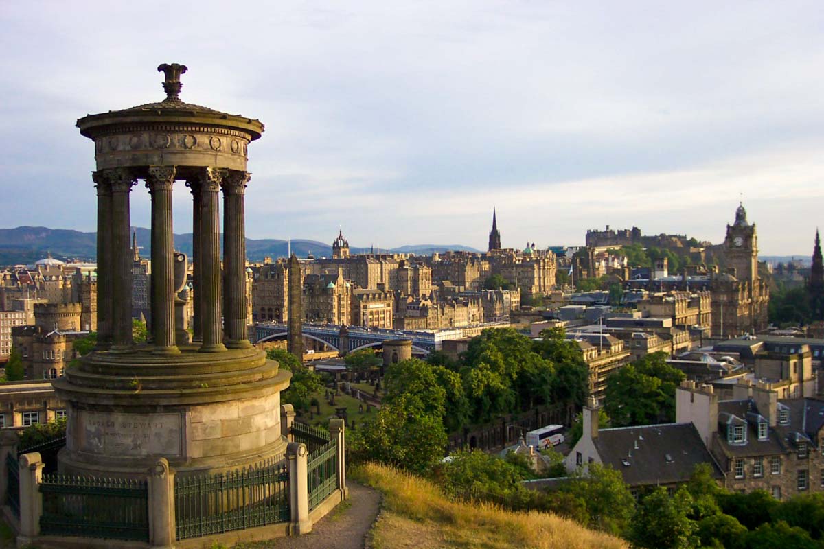 Calton Hill in Edinburgh - Scotland Wales London Itinerary BritRail Pass