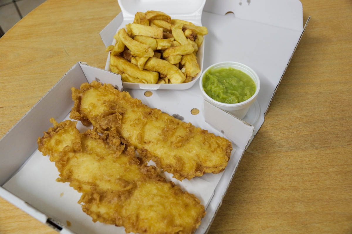 Fish and Chips from Ainsworth Fish and Chips - Scotland Wales London Itinerary BritRail Pass