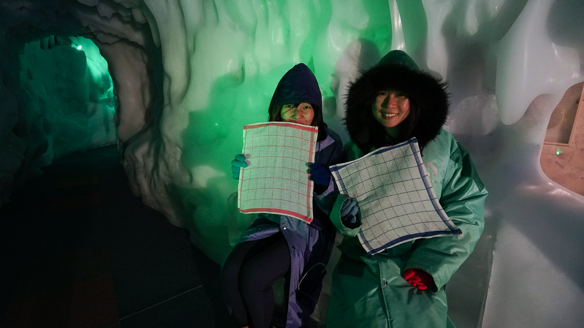 Frozen Towel at Hokkaido Ice Pavilion-Budget Hokkaido Itinerary Road Trip
