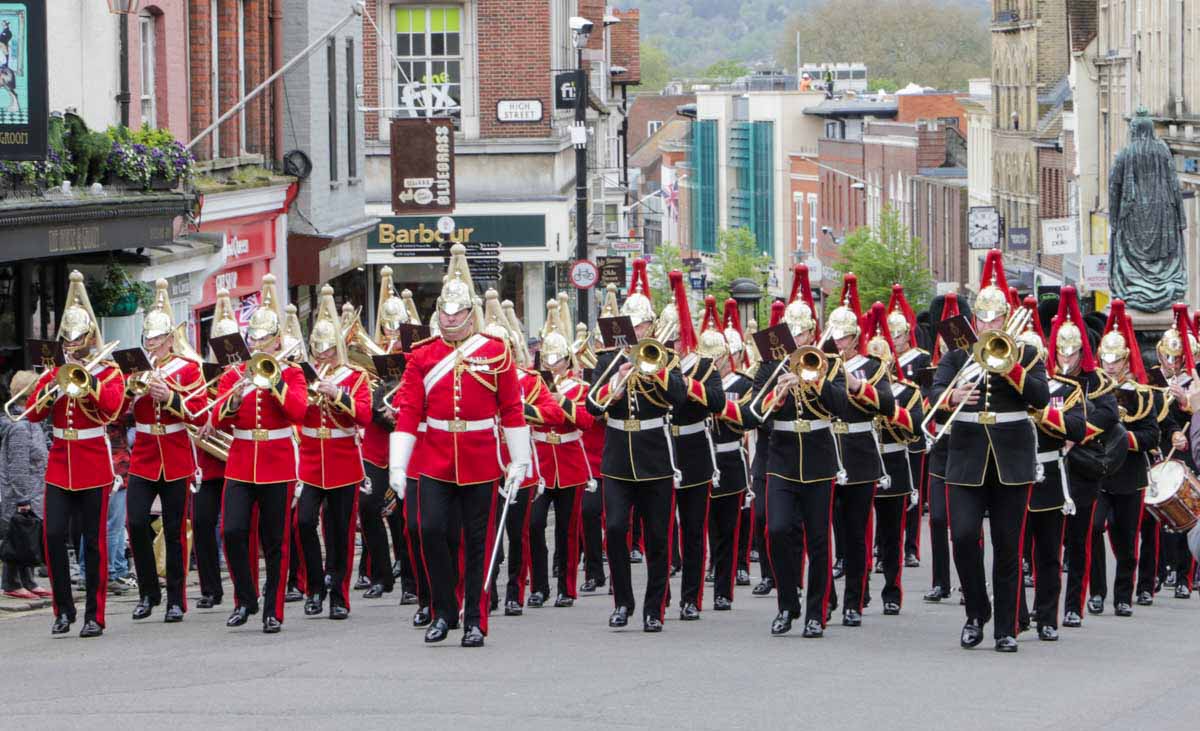 Marching Band at the Changing of Guard Ceremony at Windsor Castle - Scotland Wales London Itinerary BritRail Pass