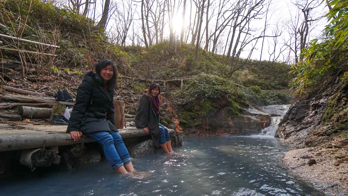 Oyunuma Footbath in Noboribetsu Onsen-Budget Hokkaido Itinerary Road Trip