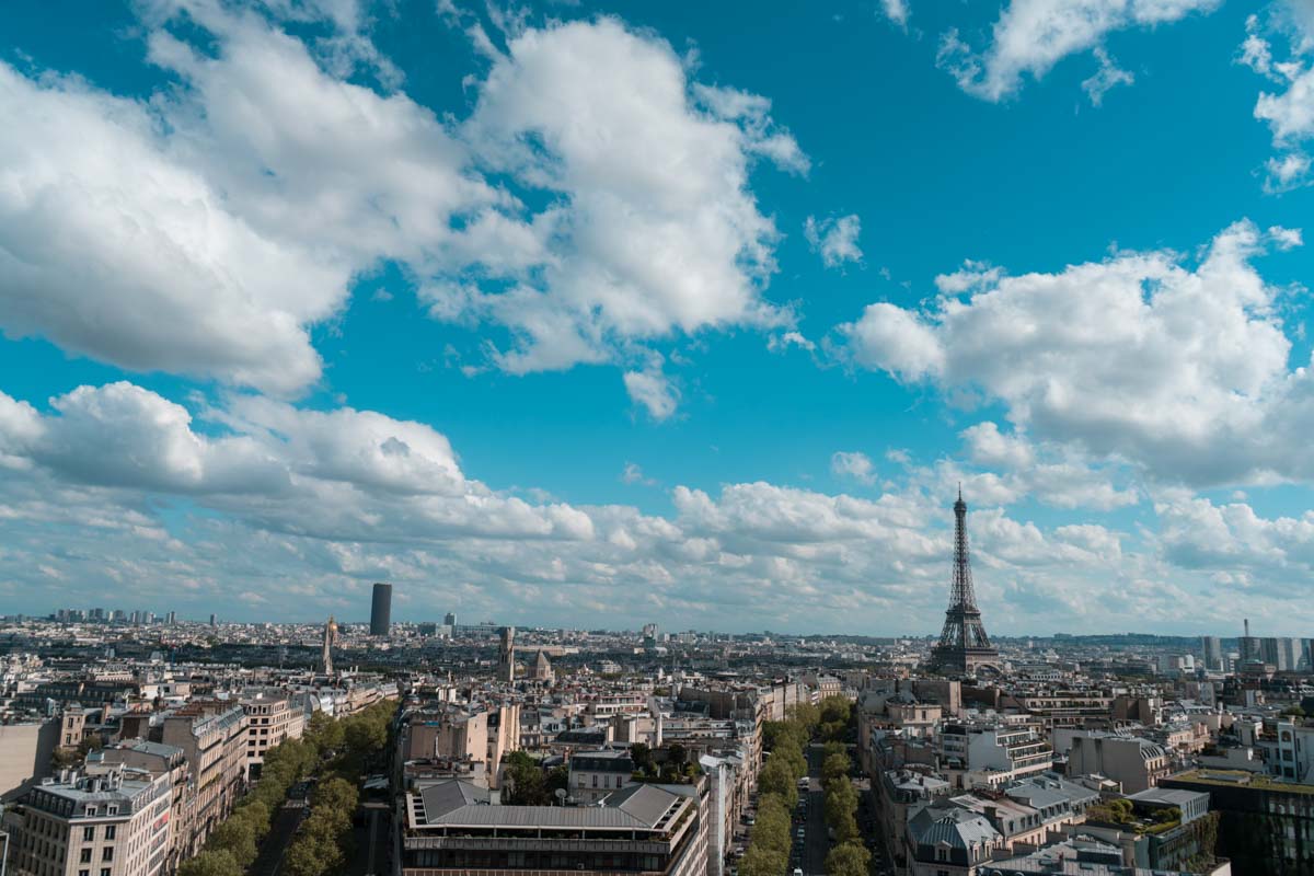 Paris on top of Arc de Triomphe Paris - France Budget Itinerary