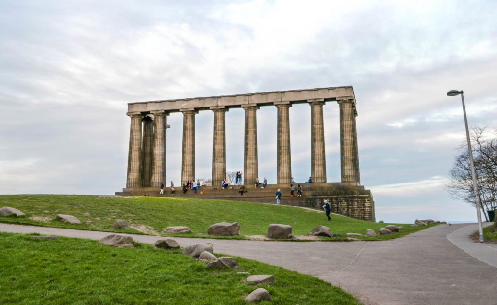 Pillars on Calton Hill -Scotland Wales London Itinerary BritRail Pass