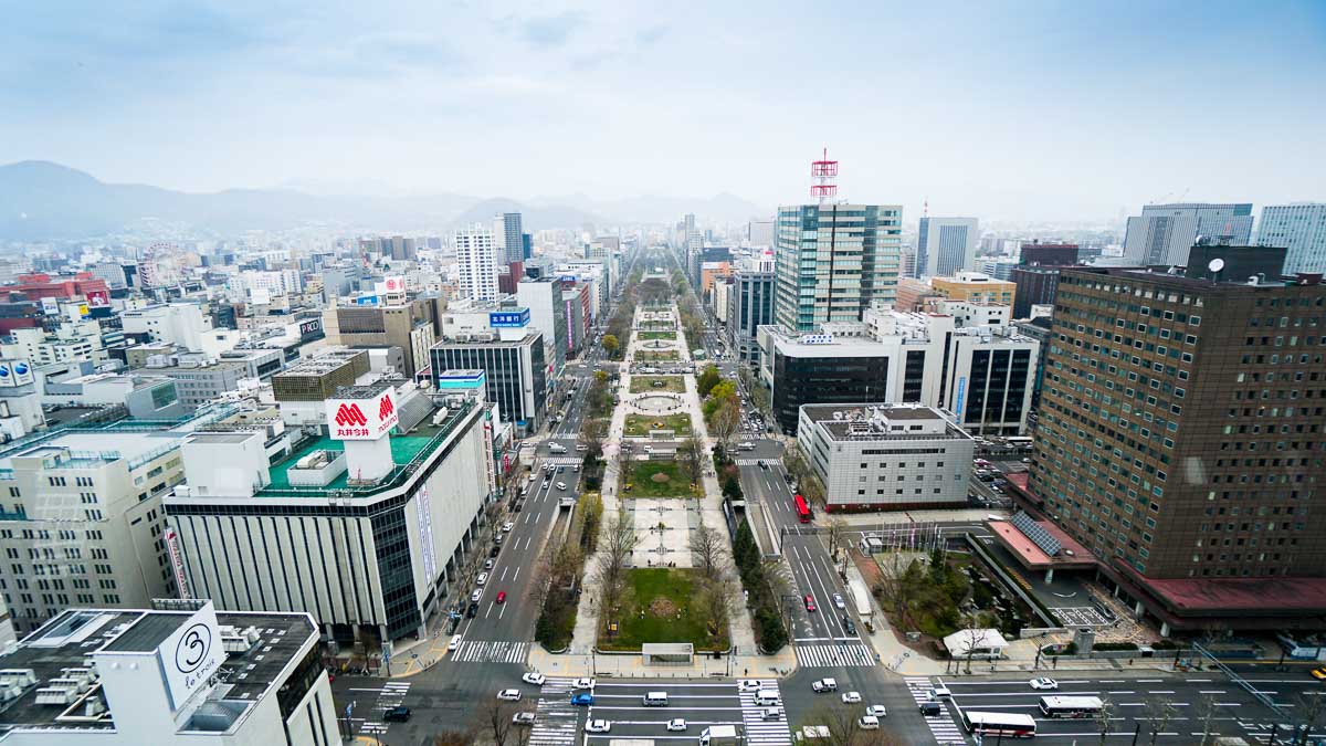 Sapporo TV tower view - Budget Hokkaido Itinerary