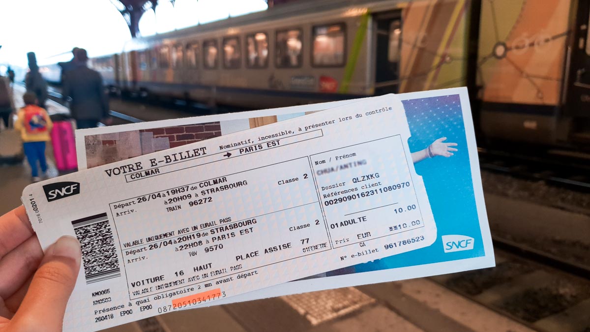 Seat reservation ticket of France Eurail Pass - France Itinerary