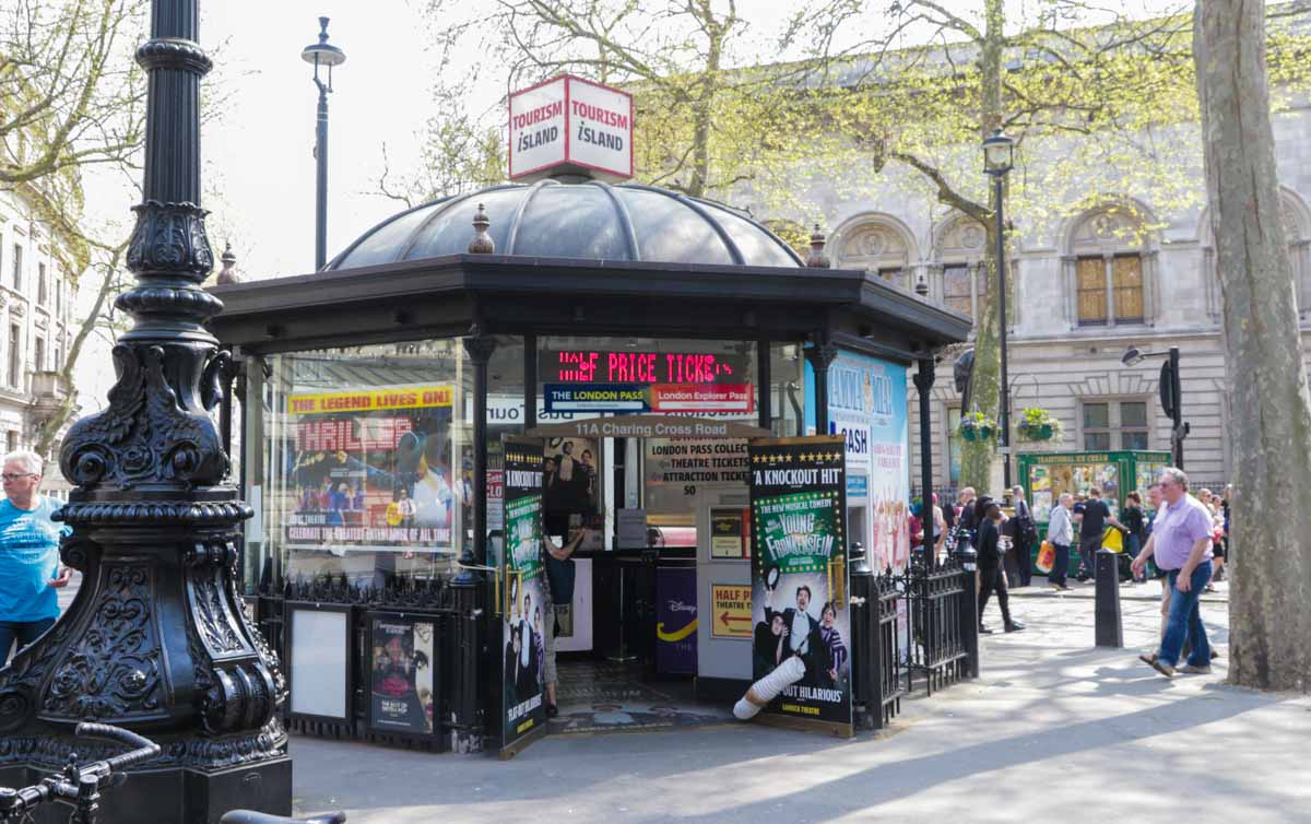 Tourism Island in London Leicester Square for London Pass Redemption Desk - Scotland Wales London Itinerary BritRail Pass