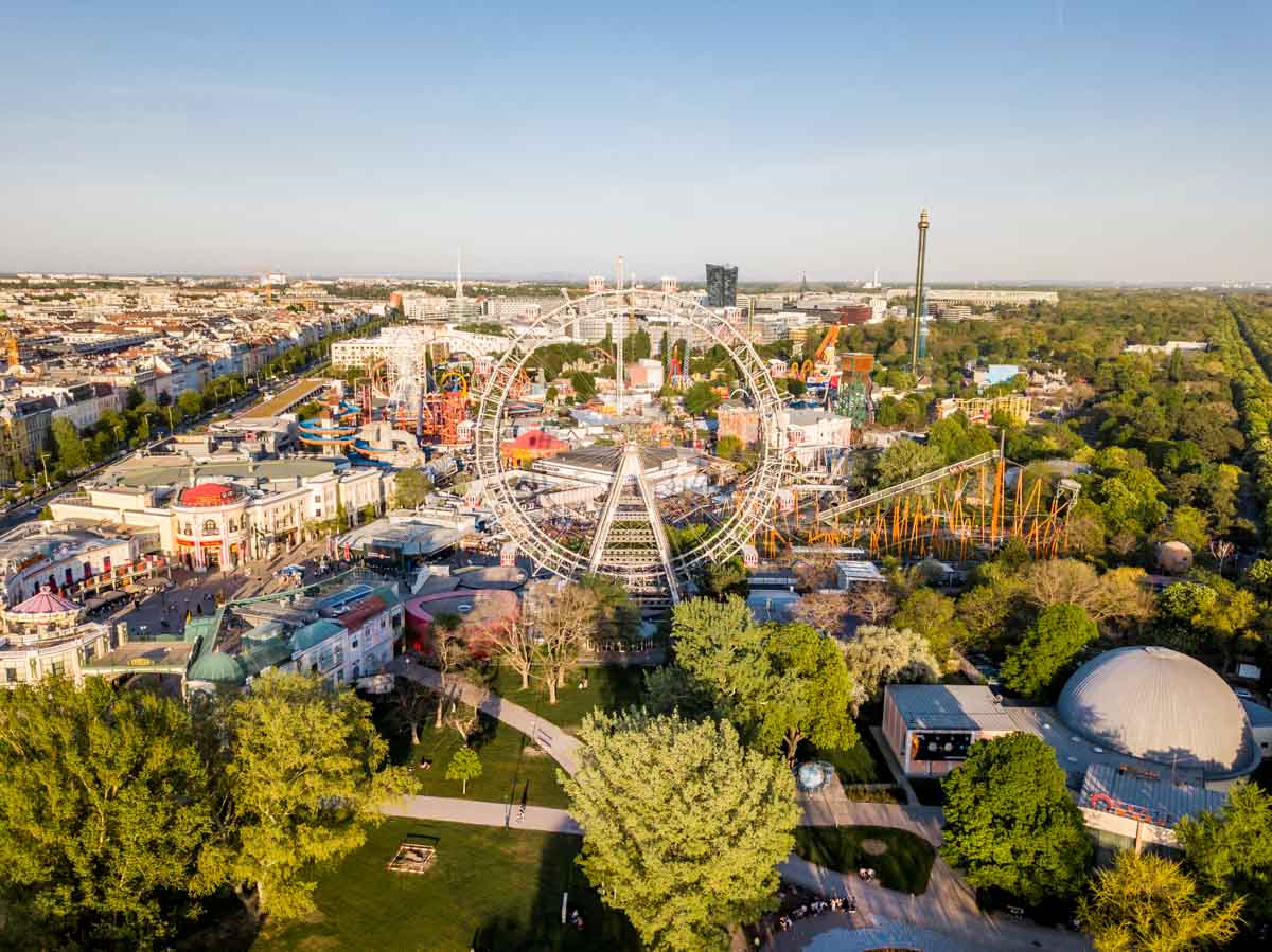 Wurstelprater Drone Shot in Vienna, Austria - Europe Itinerary Backpacking on Budget