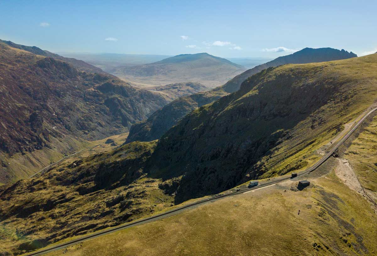 View of Snowdon with the Mountain Railway Track - Scotland Wales London Itinerary BritRail Pass