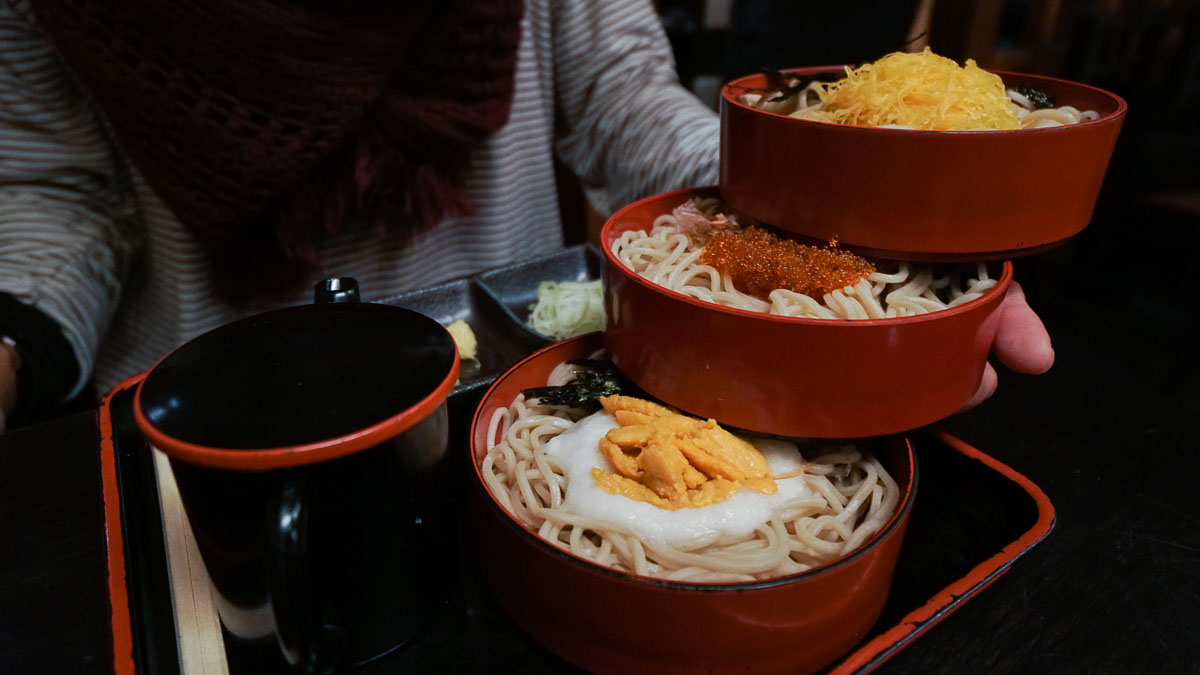 Yabuhan Soba 3 Dishes-Budget Hokkaido Itinerary Road Trip