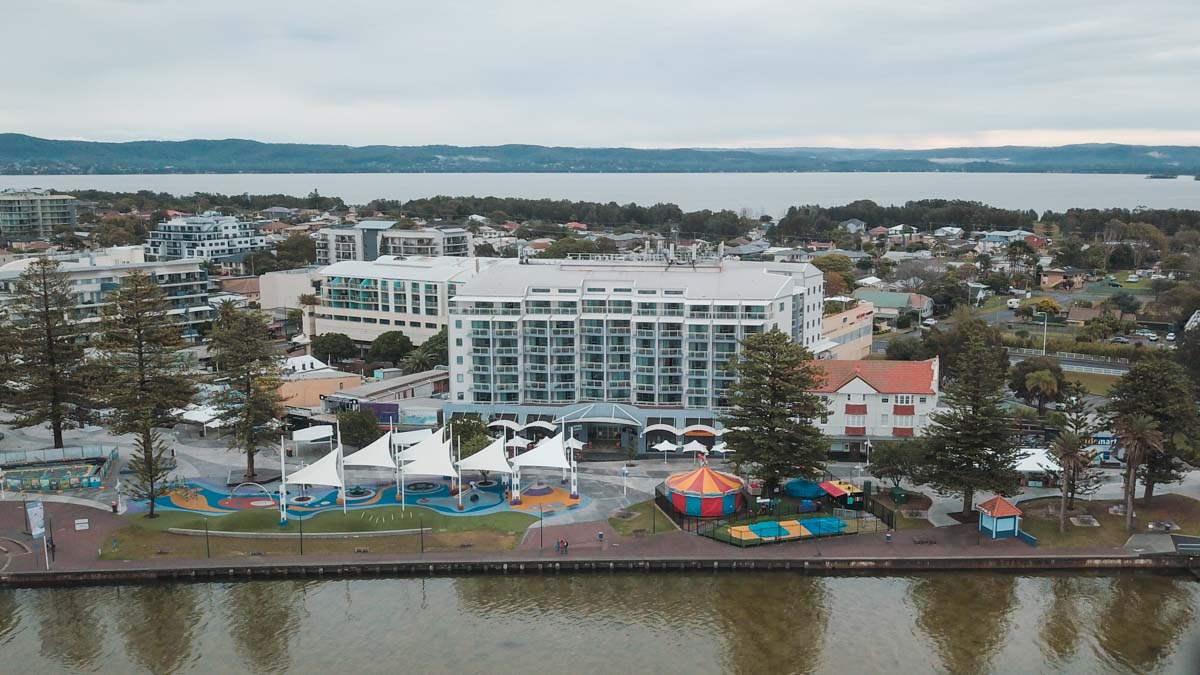 Drone shot oaks waterfront resort central coast - NSW Australia Road Trip Itinerary