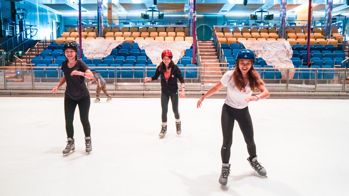 Ice skate rink on rcc - voyager of the seas