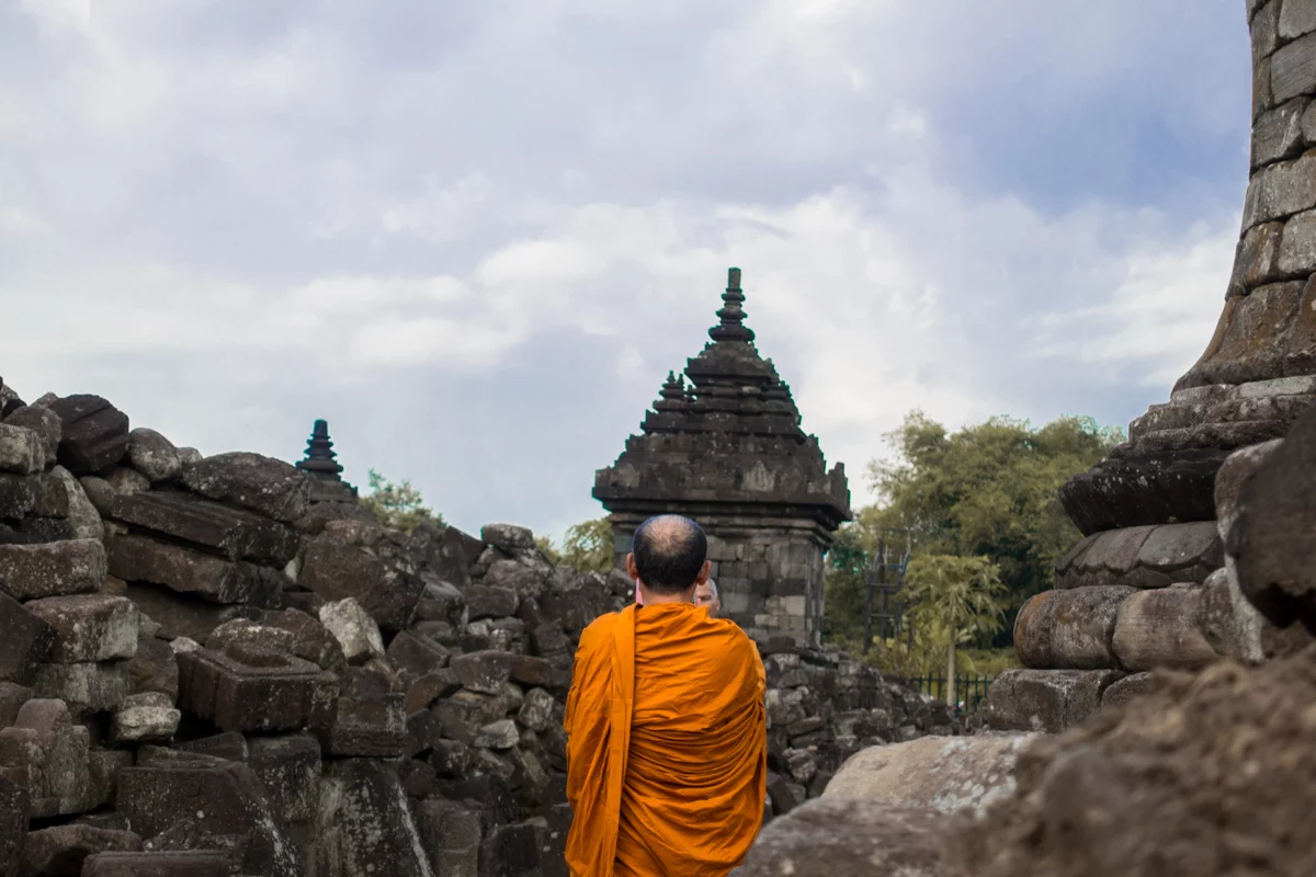 Monk at Candi Plaosan Lor Kabupaten Klaten - Yogyakarta Photography Guide