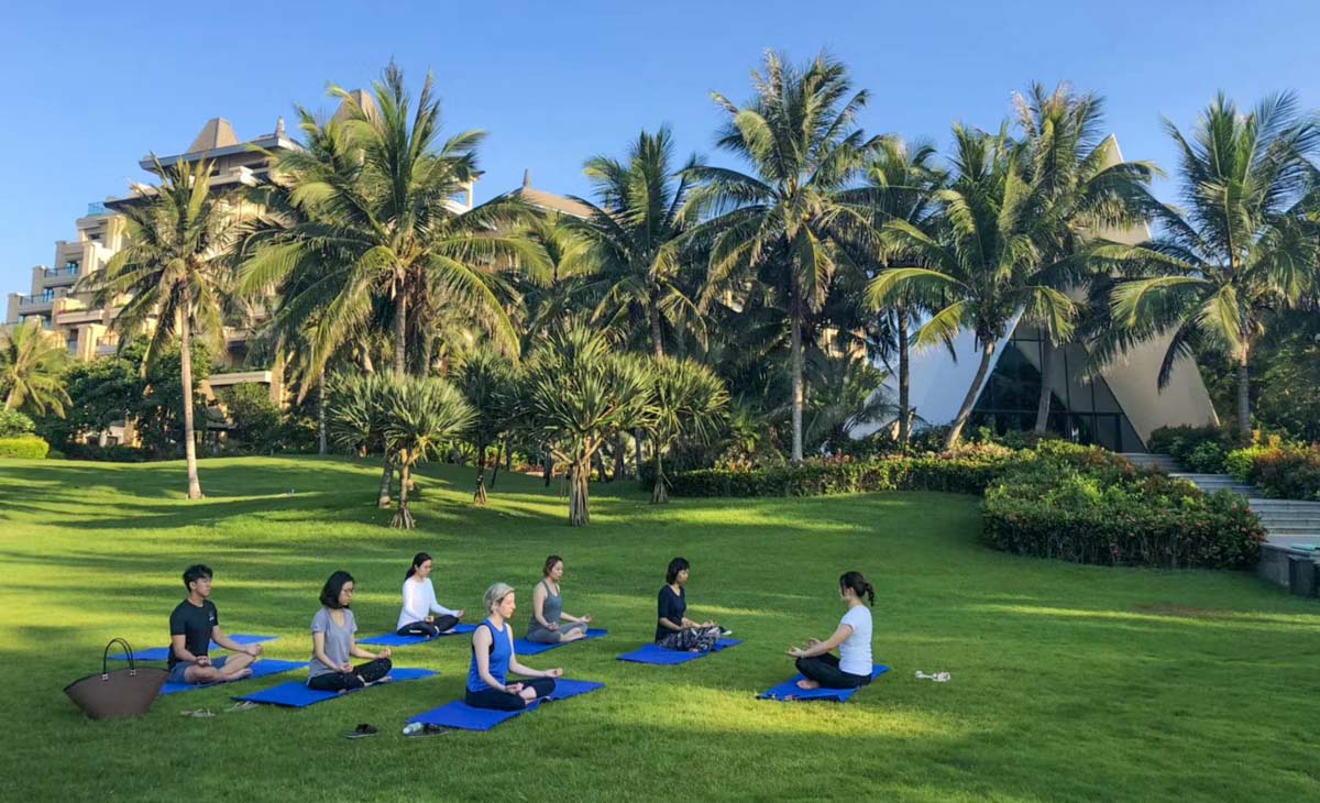 Morning Yoga Session near the Beach at Raffles Hainan Hotel - Raffles Hainan Hotel Review