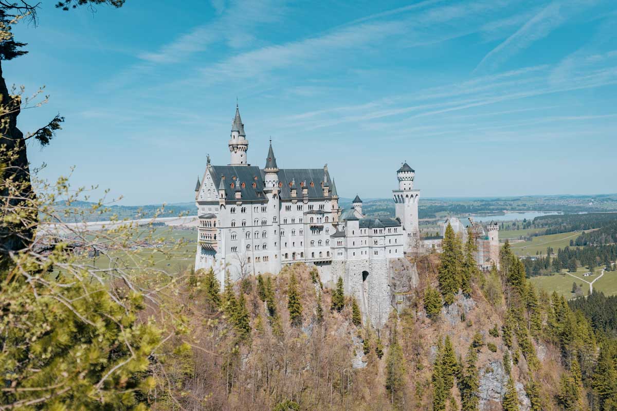 Neuschwanstein castle in Baravia, Germany - Europe Itinerary Backpacking on Budget