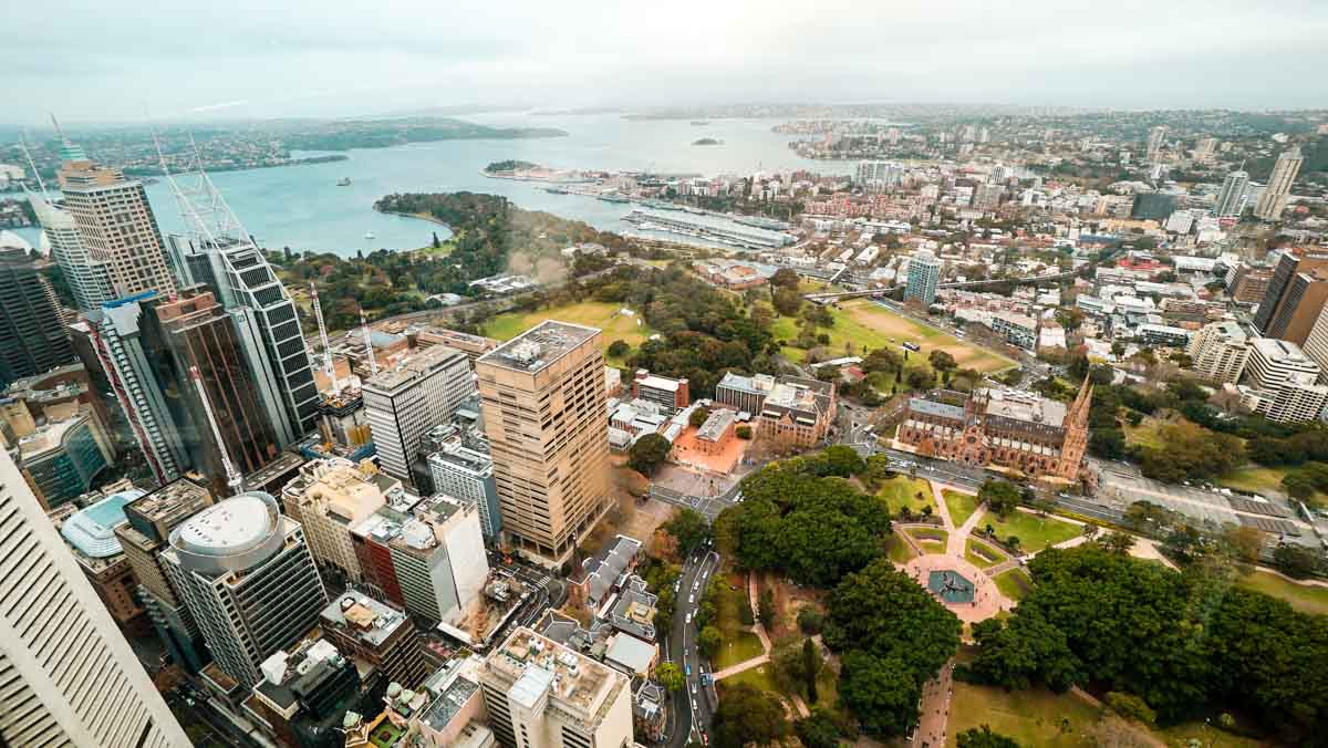 View from Sydney tower - NSW Australia Road Trip Itinerary