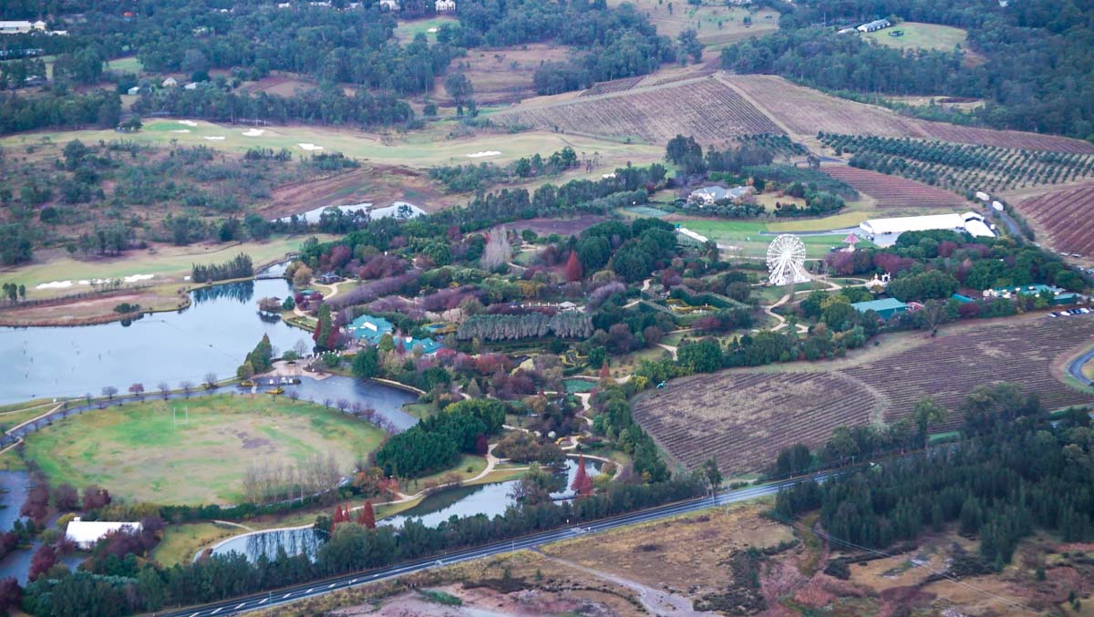 View of Hunter Valley from hot air balloon - NSW Australia Road Trip Itinerary