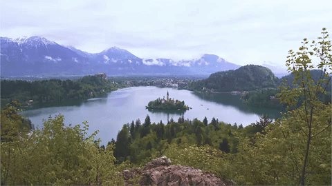 lake bled time lapse gif - photogenic places in Europe