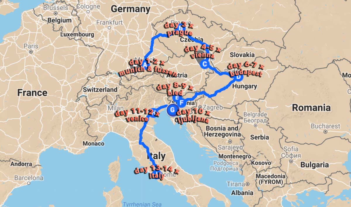 Eurail Map - Eurail Itinerary 14 Days Final