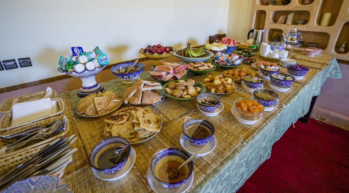 Breakfast Buffet Spread Upon Our Return from the Sahara Desert - Morocco Itinerary