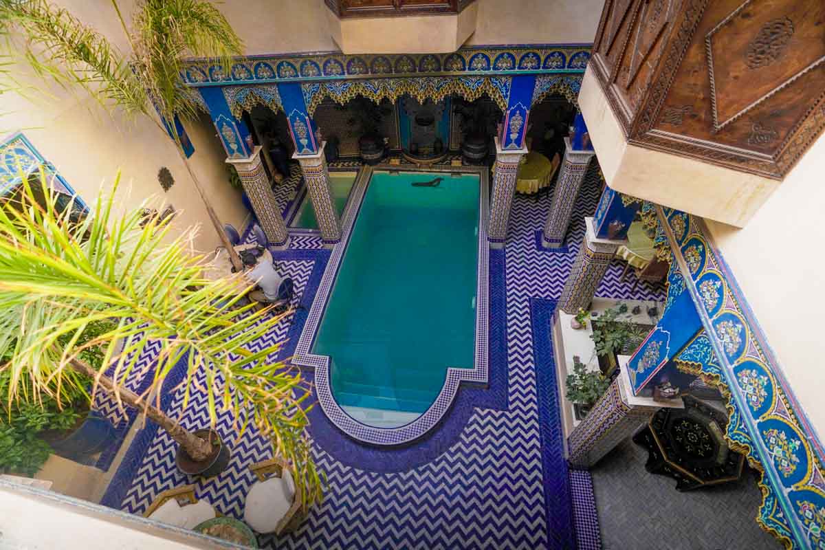 Courtyard in Riad Puchka in Marrakesh - Morocco Itinerary
