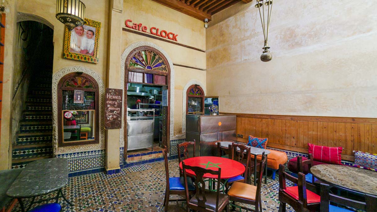 Interior of Cafe Clock - Morocco Itinerary