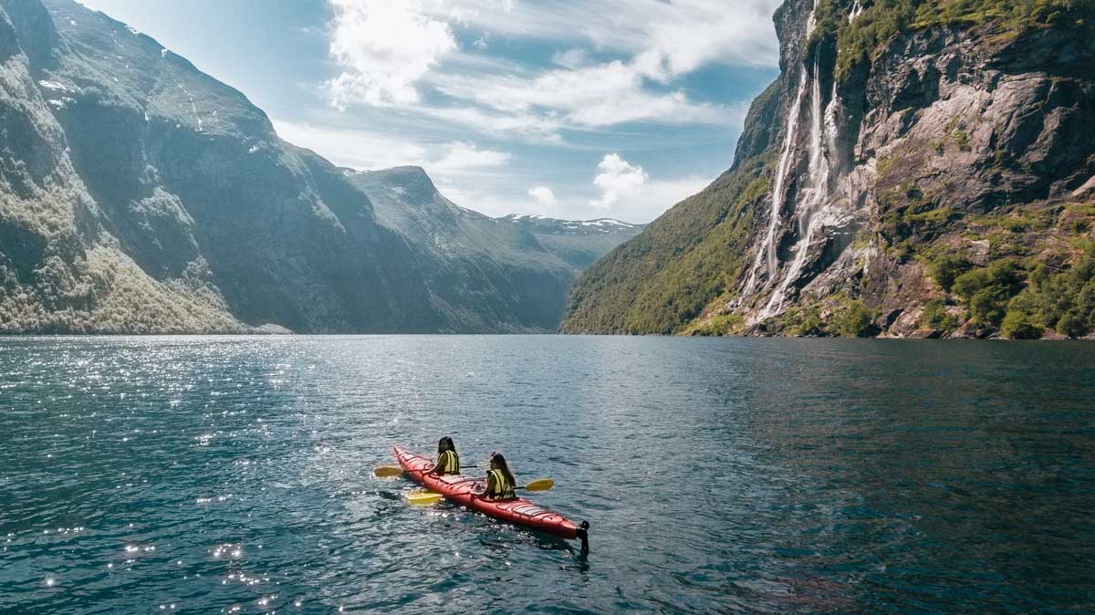 Kayaking at Geirangerfjord - Summer Norway Itinerary
