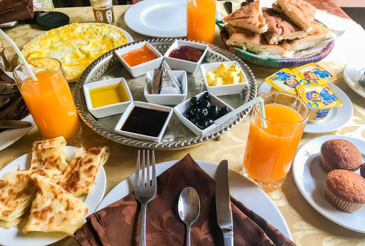 Moroccan Breakfast Spread at Riad Tazawa - Morocco Itinerary