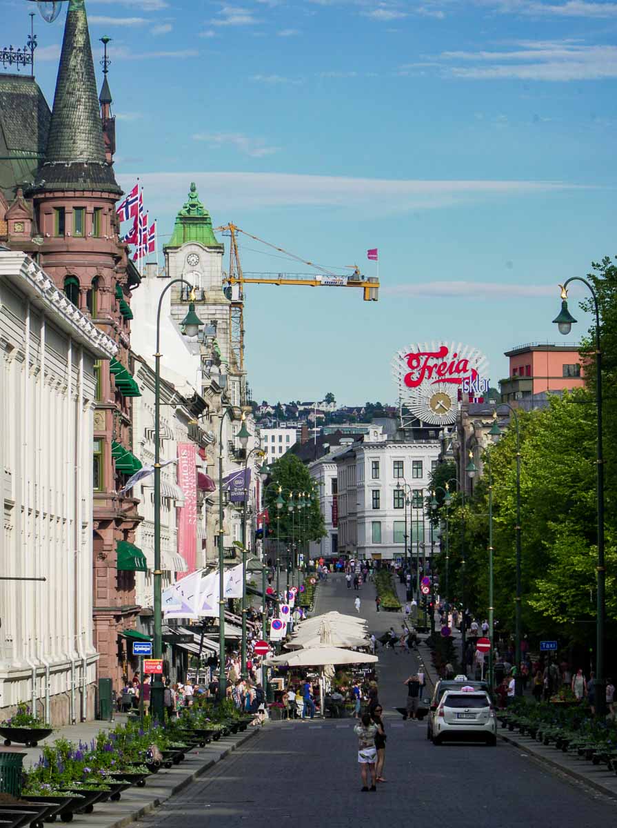 Oslo main Street - Summer Norway Itinerary