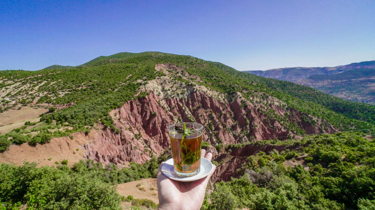 Rest Stop for Tea near Tizi n'Tichka Mountain Pass at the Tizi Ait Barka Restaurant in the High Atlas - Morocco Itinerary