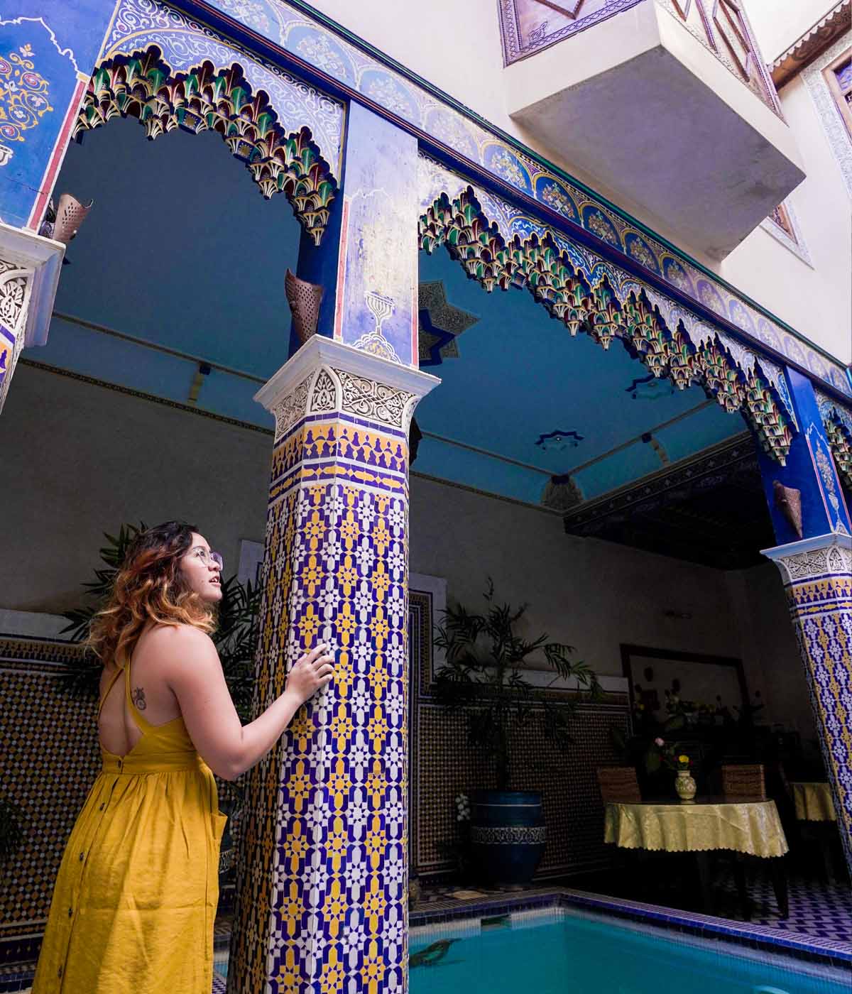 Shot at Courtyard in Riad Puchka in Marrakesh - Morocco Photo Guide