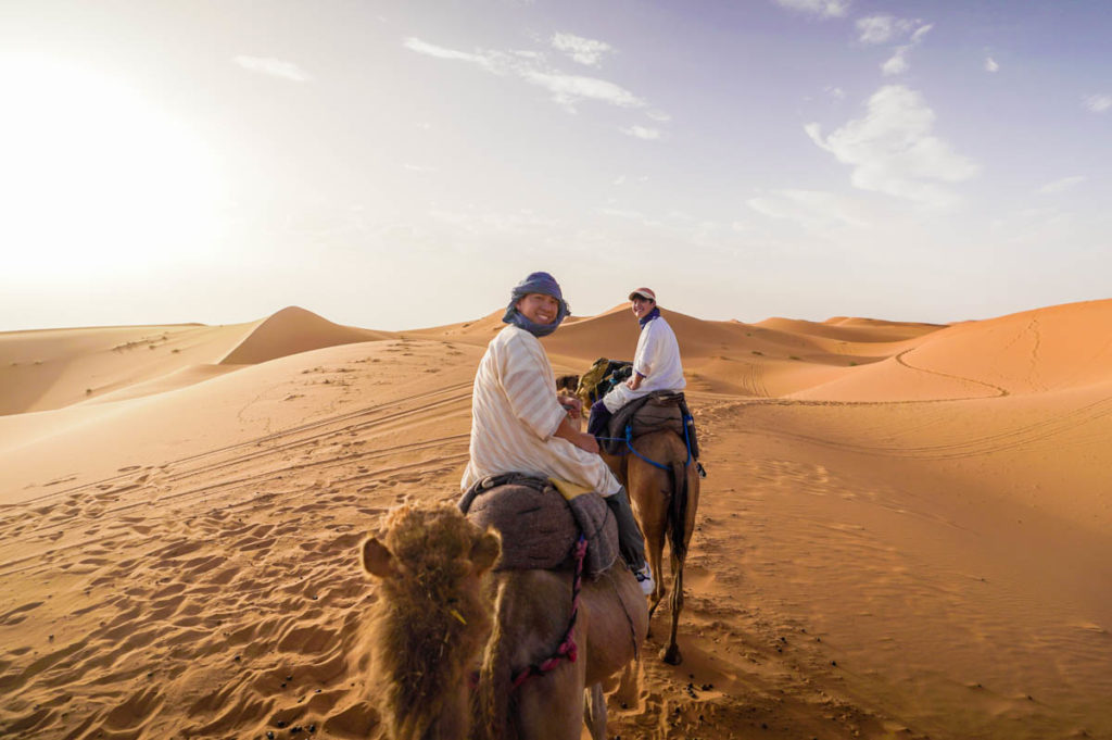 Sunset Camel Ride to Campsite in Sahara Desert - Is Morocco Safe