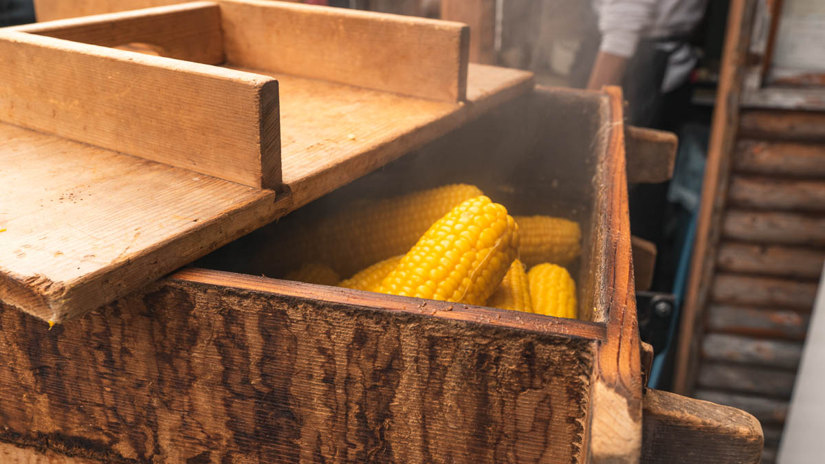 Climbing Mount Fuji - Corn at 5th Station