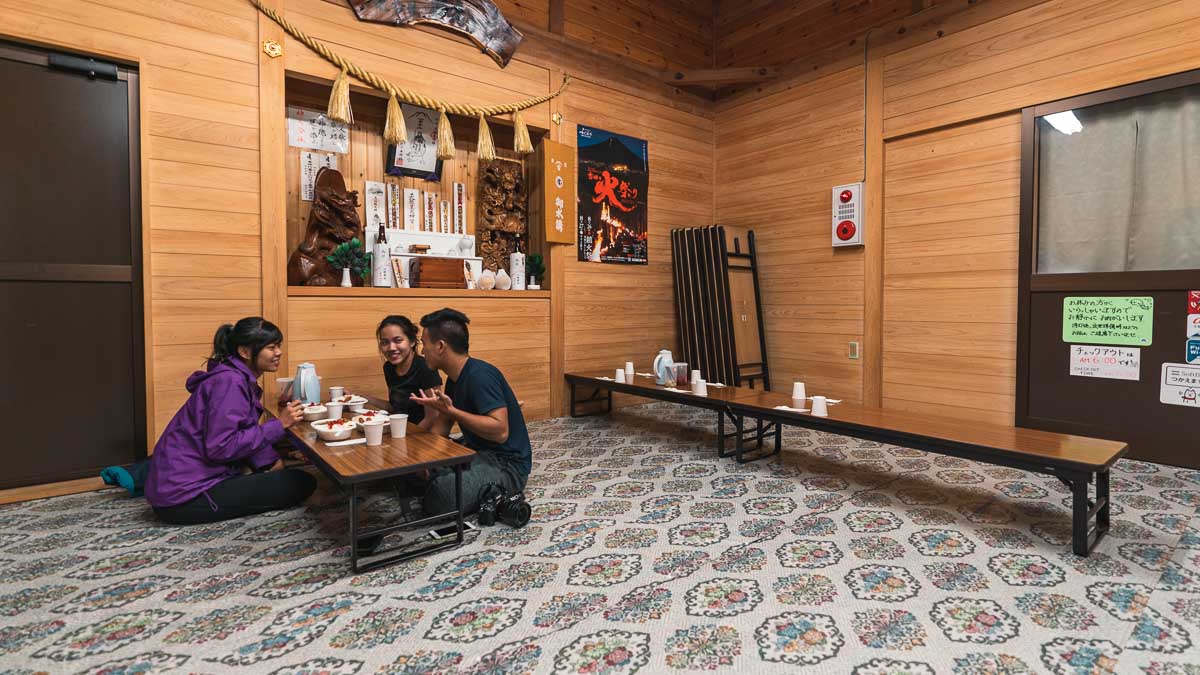 Climbing Mount Fuji - Fujichikan Mountain Hut Dining Area